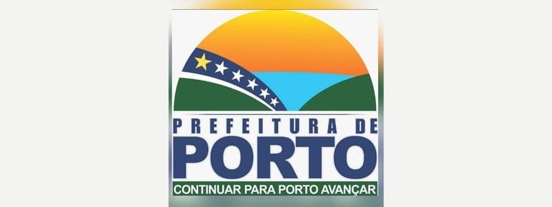Porto/PI abre 35 vagas de até R$ 2.433,88 (20h) na Educação 1 Logotipo da Prefeitura de Porto com ilustração de sol, colinas, faixa azul com estrelas e o texto “Prefeitura de Porto – Continuar para Porto Avançar”