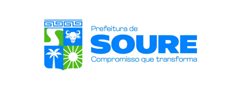 Logotipo da Prefeitura de Soure com brasão colorido e o texto “Prefeitura de Soure – Compromisso que transforma” em fundo branco