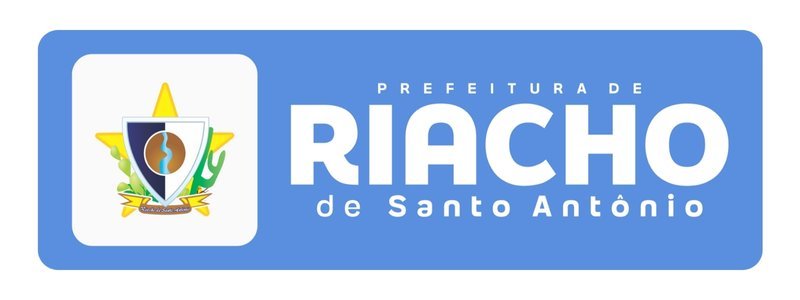 Concurso Riacho de Santo Antônio: 35 vagas de até R$ 9,2 mil 1 Logotipo da Prefeitura de Riacho de Santo Antônio com brasão à esquerda e nome destacado em letras brancas sobre fundo azul
