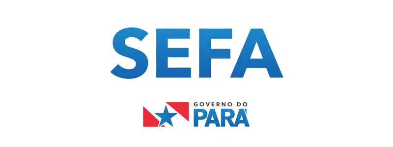 Logotipo da SEFA com a marca do Governo do Pará em vermelho, azul e branco