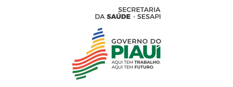SESAPI abre concurso com 518 vagas e salários de até R$ 13 mil 1 Logotipo da Secretaria da Saúde do Piauí ao lado da marca do Governo do Piauí com mapa estilizado em cores e o slogan aqui tem trabalho, aqui tem futuro