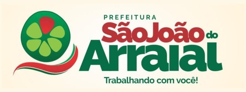 São João do Arraial PI lança processo seletivo com 13 vagas 1 Logotipo da Prefeitura de São João do Arraial com símbolo estilizado em verde e vermelho e o slogan "Trabalhando com você!" em destaque.