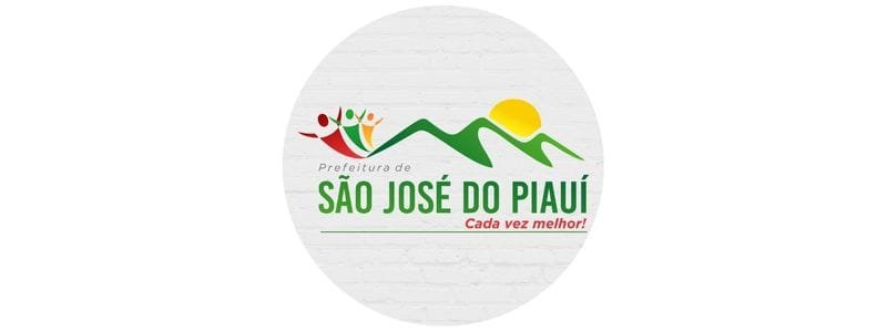 São José do Piauí abre concurso c/ 47 vagas de até R$ 7 mil 1 Logo da Prefeitura de São José do Piauí com ilustração de pessoas estilizadas, montanhas verdes, sol amarelo e o slogan "Cada vez melhor!"