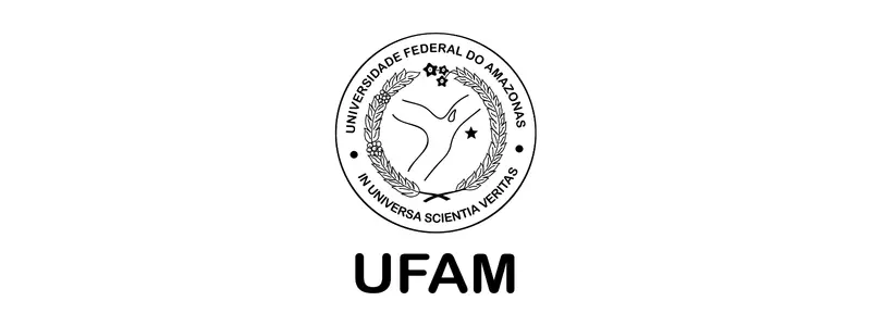 UFAM abre concurso com 28 vagas imediatas para Técnico Administrativo 1 Logotipo circular da Universidade Federal do Amazonas com o brasão da instituição e a sigla UFAM em letras pretas logo abaixo.