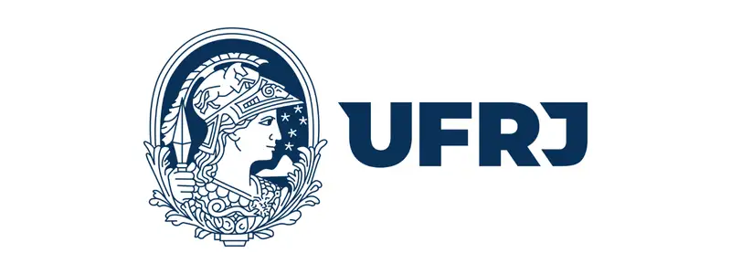 UFRJ abre concurso com 120 vagas de até R$ 13.288,85 para Professor 1 Logotipo da UFRJ com ilustração em perfil e o nome da universidade em destaque.
