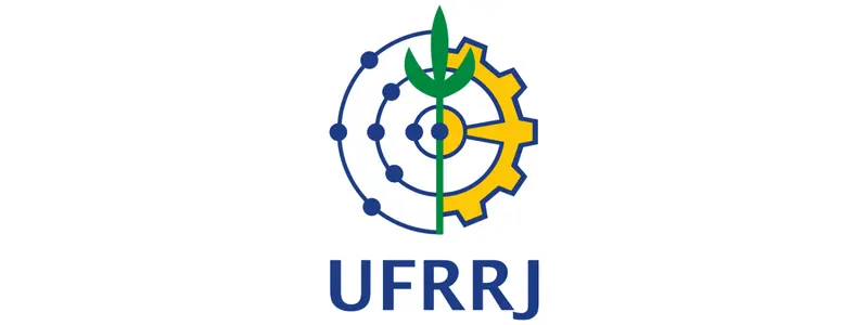 UFRRJ abre concurso com 41 vagas de até R$ 13.288,85 na Carreira do Magistério Superior 1 Logotipo da UFRRJ com engrenagem amarela, elementos orbitais azuis e folha verde ao centro acompanhados do texto UFRRJ em azul