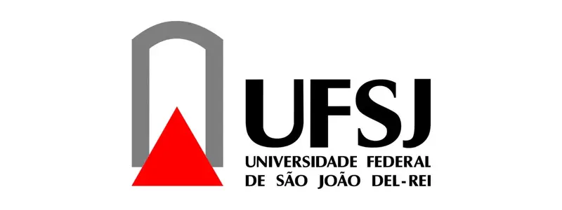 UFSJ abre 19 vagas para Técnico-Administrativo em Educação (TAE) 1 Logo da Universidade Federal de São João del-Rei - UFSJ com símbolo geométrico em cinza e vermelho ao lado do nome escrito em preto
