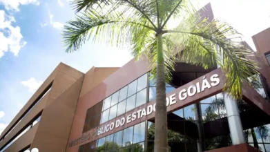 Fachada do prédio do Ministério Público do Estado de Goiás com palmeira em destaque. Foto: Divulgação/MPGO