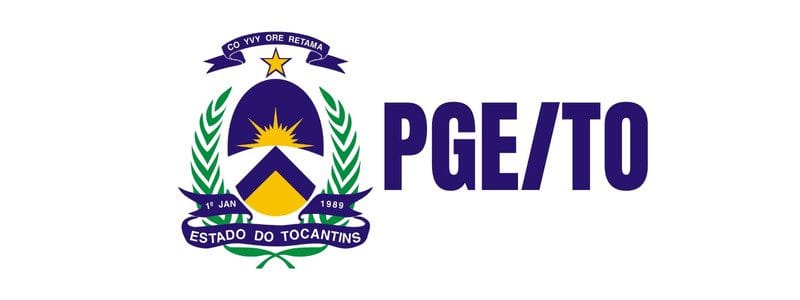 Logo da Procuradoria-Geral do Estado do Tocantins com brasão estadual e texto PGE TO