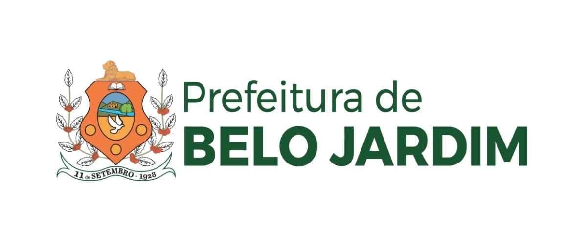 Belo Jardim PE abre concurso c/ 100 vagas de até R$ 4.867,77 1 Imagem com o brasão oficial da Prefeitura de Belo Jardim, município de Pernambuco. O brasão é composto por um escudo laranja com elementos simbólicos, como uma pomba branca, uma paisagem com sol, rio e vegetação, além de uma figura de leão em cima. Ao redor, há ramos com folhas e flores vermelhas. Abaixo do escudo, está a data “11 de setembro - 1928”. Ao lado direito do brasão, aparece o texto “Prefeitura de BELO JARDIM” com letras em verde escuro, sendo a parte “BELO JARDIM” em destaque com fonte maior e em negrito. O fundo da imagem é branco.