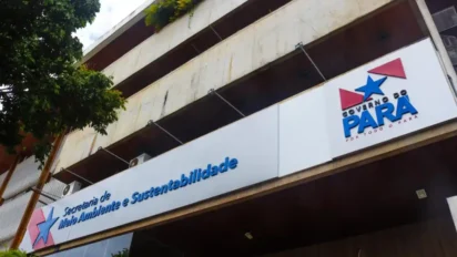 Fachada da Secretaria de Meio Ambiente e Sustentabilidade do Pará com logotipo do Governo do Pará. Foto: Divulgação/Agência Pará