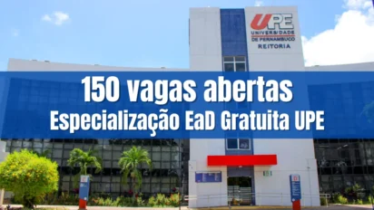 Reitoria da Universidade de Pernambuco, instituição que oferta especialização EaD gratuita com 150 vagas em Gestão Escolar