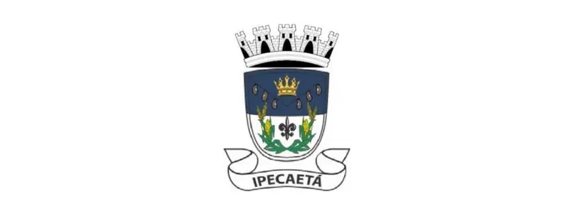 Ipecaetá/BA abre 78 vagas de até R$ 2.433,89 (20h) em Processo Seletivo 1 Brasão de armas do município de Ipecaetá com coroa mural, escudo azul e branco, símbolos heráldicos e faixa inferior com o nome Ipecaetá.