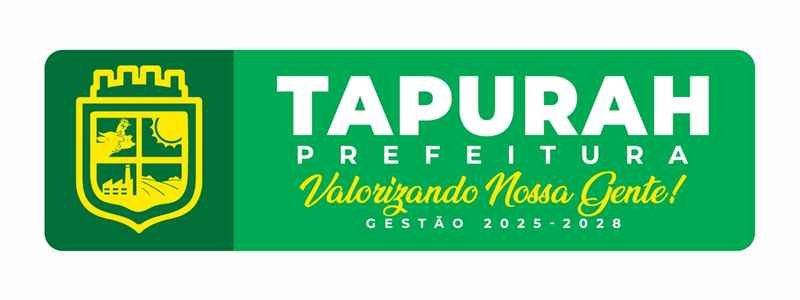 Tapurah - MT abre concurso com 56 vagas de até R$ 11,5 mil 1 Logotipo da Prefeitura de Tapurah-MT com brasão em amarelo à esquerda e os dizeres "Tapurah Prefeitura – Valorizando Nossa Gente! Gestão 2025–2028" à direita.
